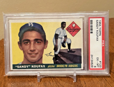 Sandy Koufax RC PSA 6 1955 Topps #123 Sandy Koufax ROOKIE Los Angeles Dodgers