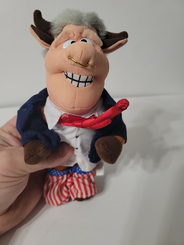 Meanie Beanie Babys berüchtigte Serie BULL BILL CLINTON Hose Daunen neu mit Etikett