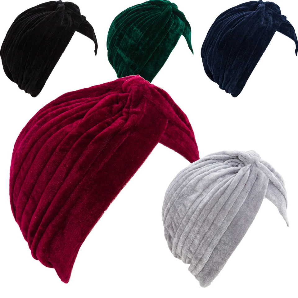 Turban Femme Bonnet Rétro Bande-écharpe Chenille Chapeau Plis Chaud Neuf BE-1757 - Photo 1/1