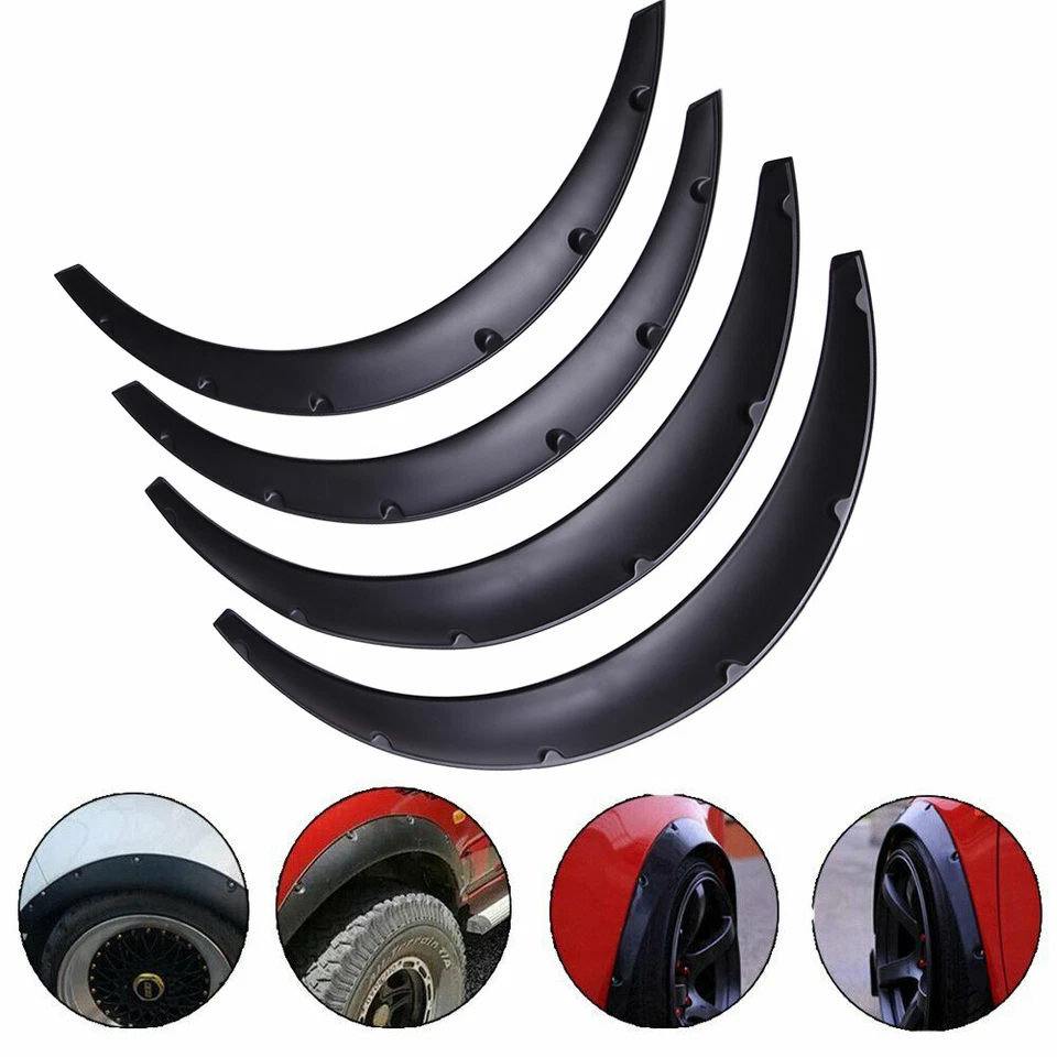 For Mazda MX5 Miata 4 X Wheel Arches Fender Flares Extra Wide Body Kit Black - Image 4 of 4