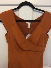 130. NWT J. Crew Dress Size 4P Cecelia Silk Harvest Hold Orange Midi Dress