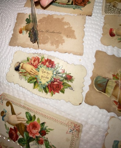 Victorian Calling Name Trade Cards Die Cut Decor-Jennie Dutton-Laura Peters - Picture 14 of 22