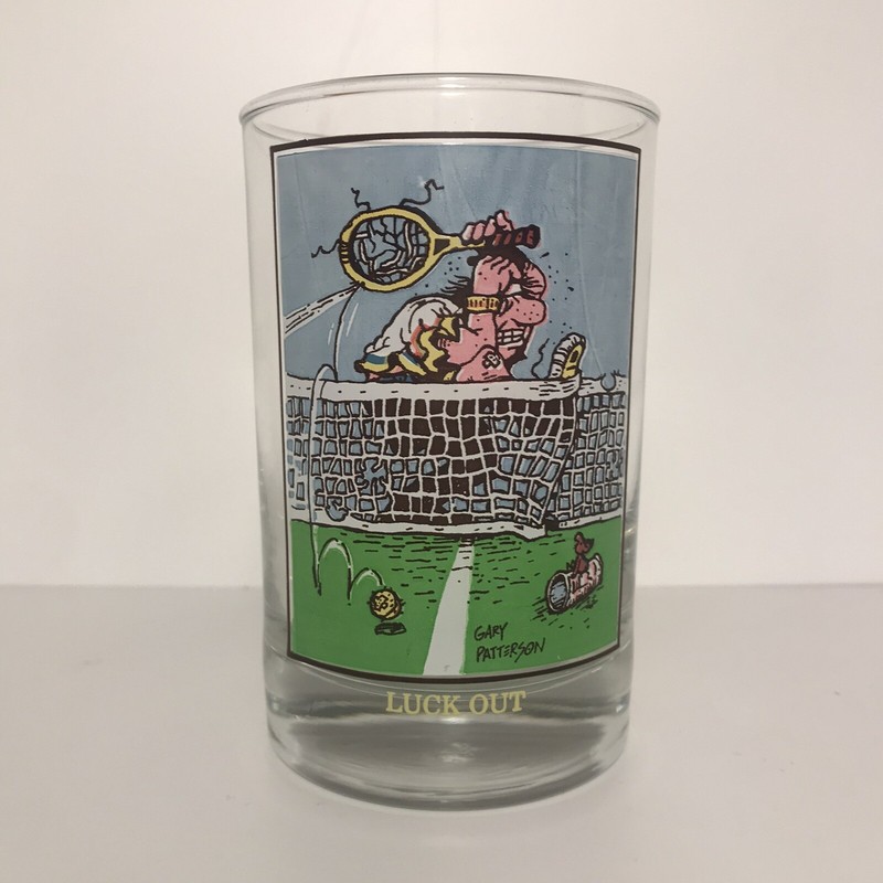 Arby's Collector Glass Gary Patterson 1982 Thought Factory Luck Out Tennis