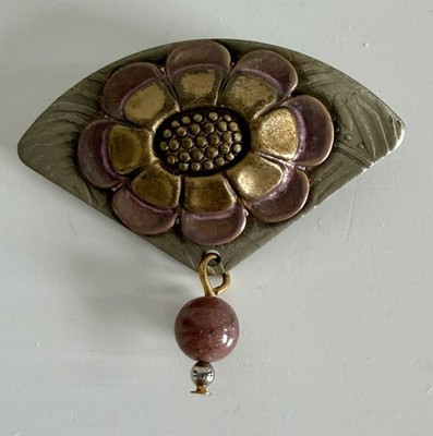 Silver Forest Vintage Abstract Flower Brooch Pin Late 80s Early 90s Unique