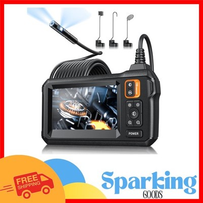 Waterproof Borescope with Dual Lens & Adjustable LED Lights - 4.3'' Screen