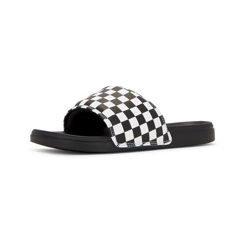 Vans "La Costa Slide-On Checkerboard" Sandals (True White/Black) Slip On Slides