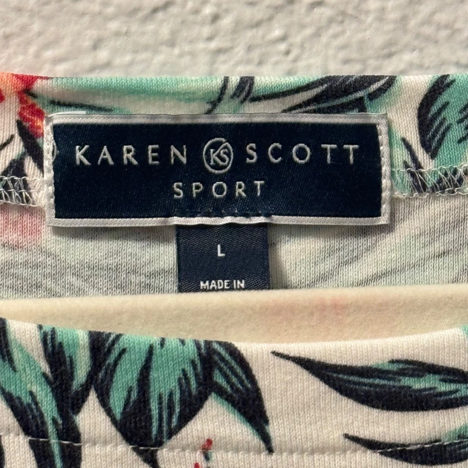 Vestido deportivo Karen Scott para mujer estampado floral talla L algodón/poliéster Foto 3 de 4