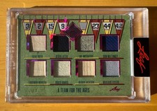 Team for the Ages Yankees Babe Ruth, Jeter, Jackson, Maris Game Used 7/7 Bookend