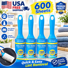 600 Sheets Extra Sticky Lint Rollers for Pet Hair, Easy Spiral Tear Lint Roller