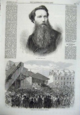 Alter antiker Druck Vicat Cole 1870 Nominierung Southwark Wahl Fine Art 19.