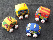 Set of 4 Melissa  Doug K  s Kids Pull-Back Vehicles Soft Baby Toy INV M-496