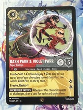 Disney Lorcana Dash Parr Violet Parr - Super Siblings 133/207 Legendary Normal