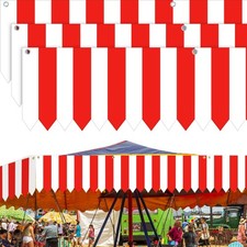 Carnival Tent Circus Theme Party Decorations 9.84 x 78.74 inches, Red, White