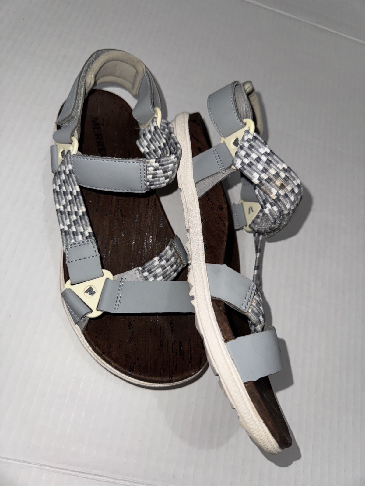 Sandalo donna Merrell scarpe alte prestazioni grigio bianco taglia 6