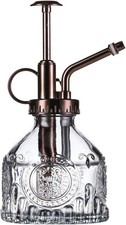 Glass Plant Mister 6.5 Green Spray Bottle with Gold Top