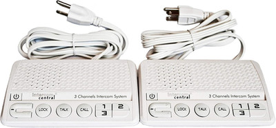GROUND Wire Power-Line 3 CHANNELS Intercom System, Two Stations Set.
