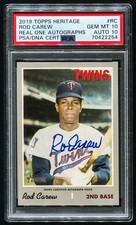 2019 TOPPS HERITAGE Real One Auto Blue INK ROD CAREW PSA 10/10 Autograph POP 1