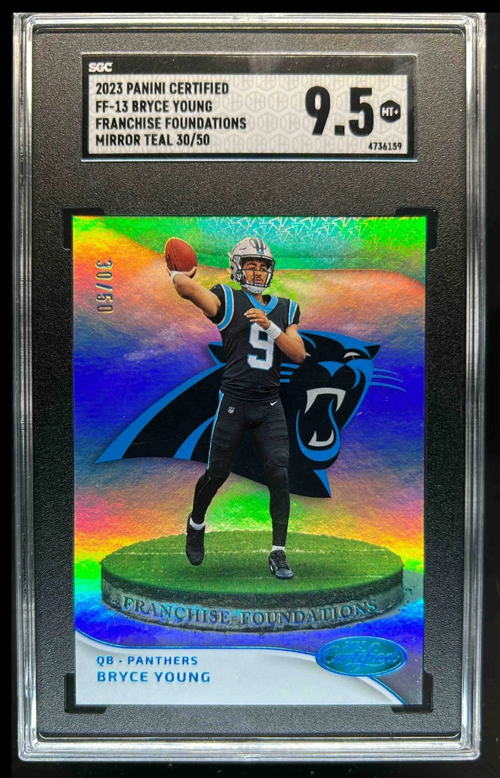 Bryce Young Panini Certified Franchise Foundations #FF13 Mirror Teal