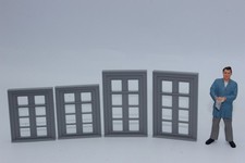 4 Pièce Fenêtre Carré pour Ancienne Maison Eglise Bâtiments Diorama 1: 22,5 Spur