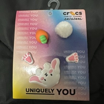 NEW Crocs Jibbitz Shoe 5 Charm Easter Make Your Own Bunny 5 Pack! RARE