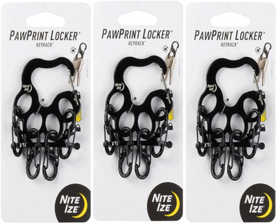 Nite Ize PawPrint Locker Stainless Steel KeyRack 3 pack