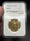 1988 American Gold Eagle 1/2 Oz NGC MS 69 US Mint $25 Coin Key Date!