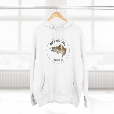Brevoort Lake Michigans Upper Peninsula Three-Panel Fleece Hoodie, Yooper