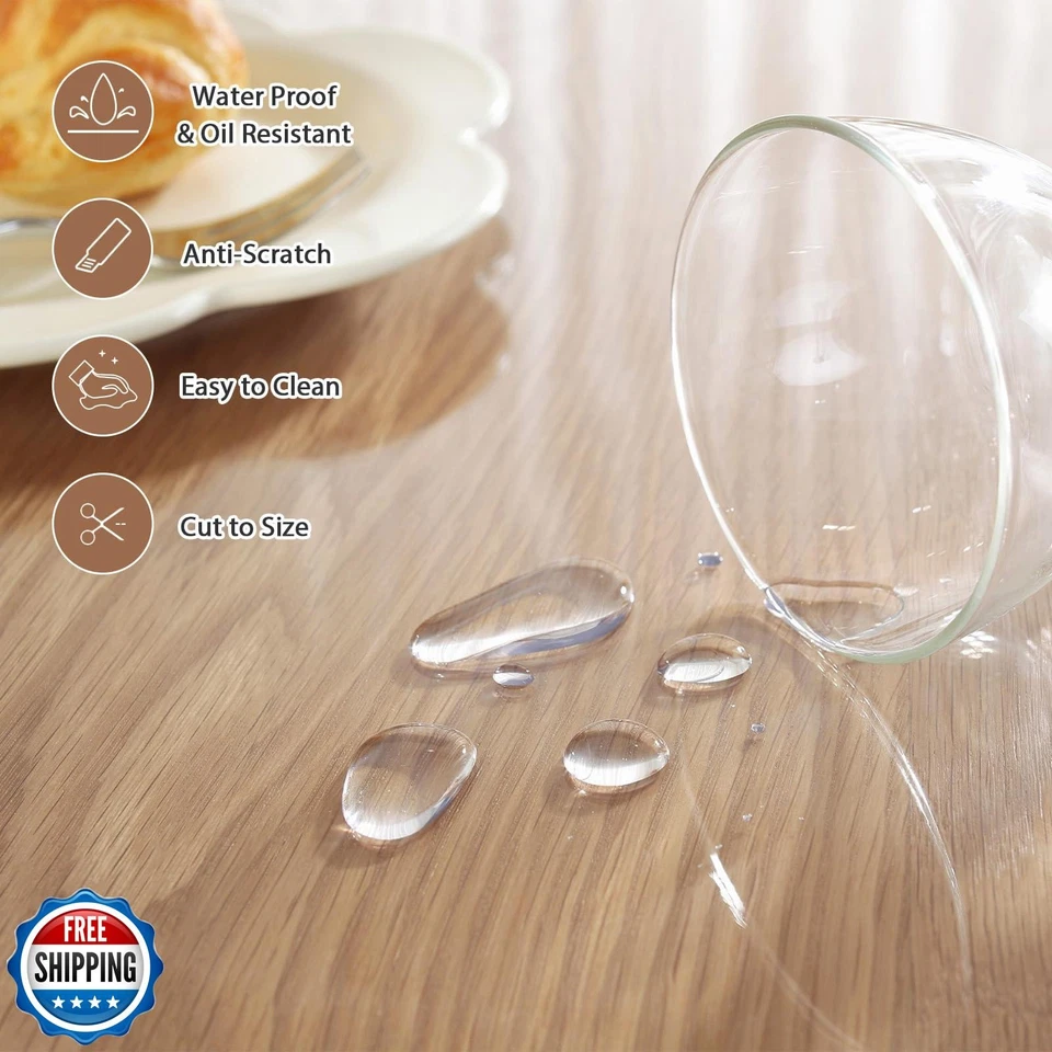 LovePads Round Clear Table Cover Protector 52 Inch, 2mm Thick Table Protector - Image 3 of 4