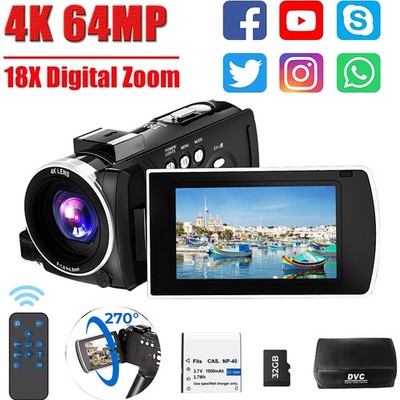  4K DV Videokamera 64MP Camcorder Digital Cameras Vlogging Kamera Videorecorder~