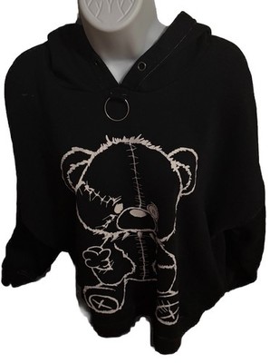 Social Collision black Pull-Over alternative bear hoodie size XL