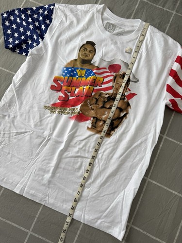 NOWY WWE Authentic Summerslam Stars & Stripes Yokozuna Lex Luger Koszulka męska XL - Zdjęcie 13 z 15