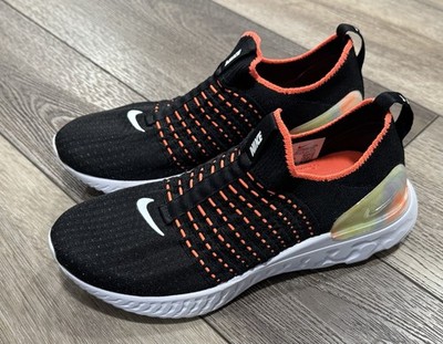 Nike React Phantom Size 6.5 Black/Orange/White Athletic Shoes
