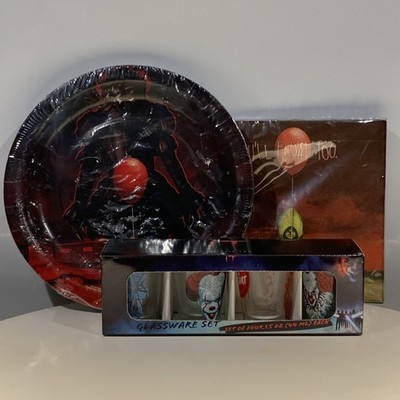 IT CHAPTER TWO PENNYWISE SHOT GLASSES SET OF 4 1.5OZ EACH w/Accessories New 