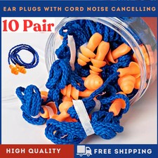 Ear Plugs With Cord Noise Cancelling Silicone Corded 10 Pairs Work Band Reusable