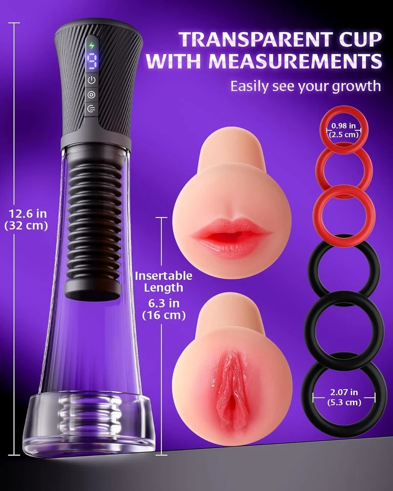 Masajeador Masculino Juguetes para Hombres Empuje Masculino Stroker APP Control Bomba Ampliador Foto 4 de 4