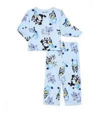 Bluey, Bingo and Friends Print Toddler Boy's Soft Fleece Blue Pajama Set