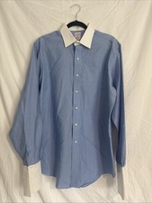 Brooks Brothers Men's Noniron Dress Shirt 16-36 Blue with White Accents