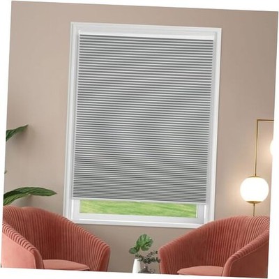  Cordless Cellular Shades, Blackout Room 24''W x 64''H 1''honeycomb（grey-blackout）