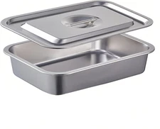 4 Inch Extra Deep Lasagna Baking Pan with Lid, 11X14.2Inch 7.4QT Large Stainless