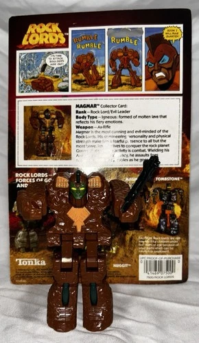 Rock Lords Magmar 100% Complete Uncut Card Back 1986 Tonka Go-Bots Vintage