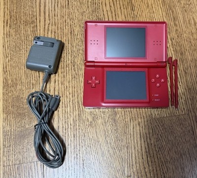 Nintendo DS Lite Red Handheld System, Charger Game Stylus