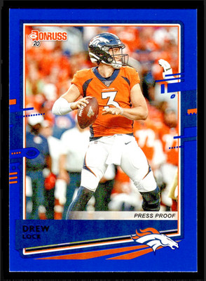 2020 Donruss Drew Lock Blue Press Proof #87 - Denver Broncos
