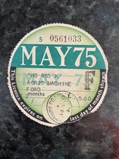 Vintage Tax Disc 1975