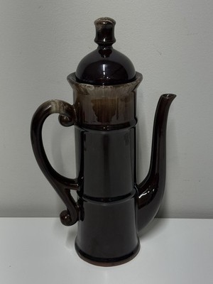 Tilso Japan Coffee Teapot Or Hot Chocolate Pot Tall And Slim Drip Glaze Vintage