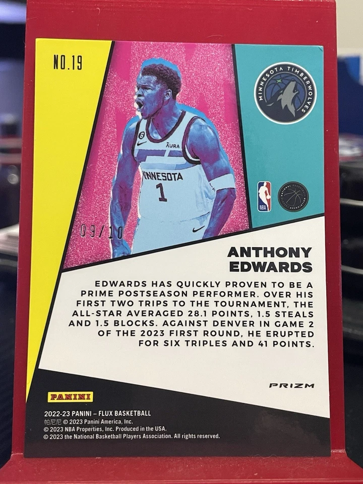 2022-2023 Panini Flux Appeal NBA Anthony Edwards Mojo Prizm Gold /10 (See Photo) - Image 2 of 4