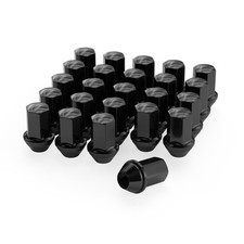 Richeer M14x1.5 Lug Nuts for Silverado 1500 24 PCS - OEM Style Acorn, Black
