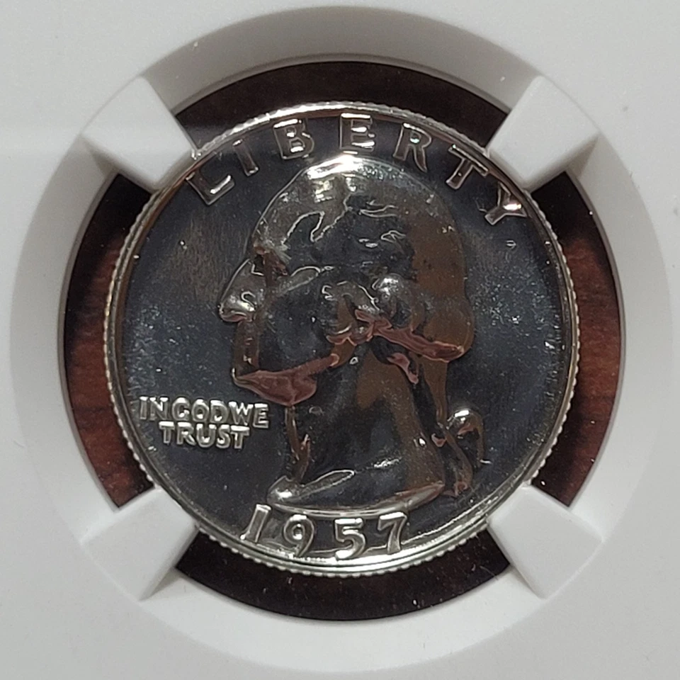 1957 Washington Quarter NGC PF-69 Gem Brilliant Proof PF69 Certified 90% Silver - Image 2 of 4
