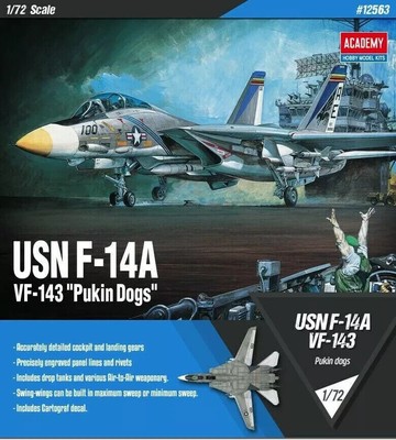 Academy #12563 1/72 USN F-14A Tomcat VF-143 ''Pukin ?? Plastikmodellbausatz Hunde