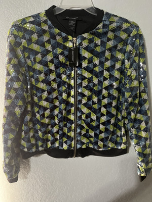 Ashely Stewart Women s Sequin Bomber Jacket Size 14/16 
