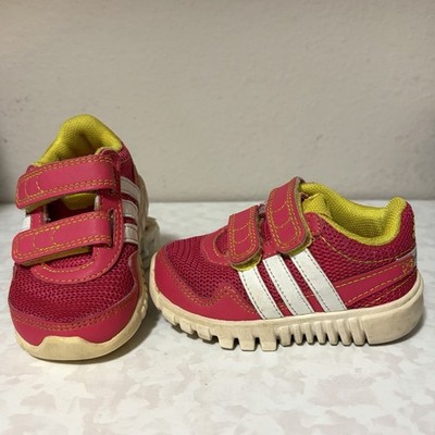 Adidas Hot Pink & Neon Yellow Adidas Sneakers Size 4 K Toddler